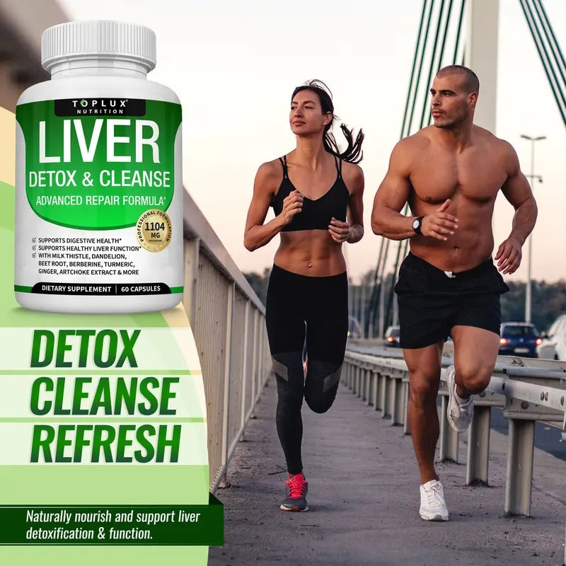 Toplux Liver Cleanse Detox & Repair Supplement – Natural Liver Detox & Repair for Overall Health Support – 60 Capsules