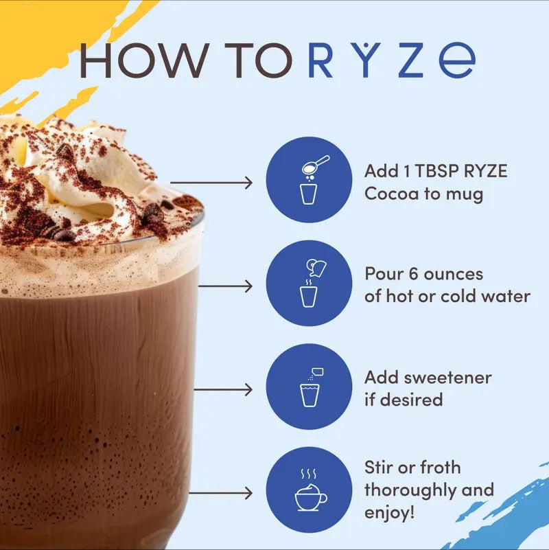 RYZE Mushroom Hot Cocoa with Melatonin – Sleep Support Supplement for Relaxation & Deep Rest