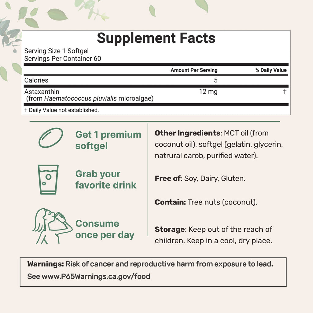 Astaxanthin 12mg softgels