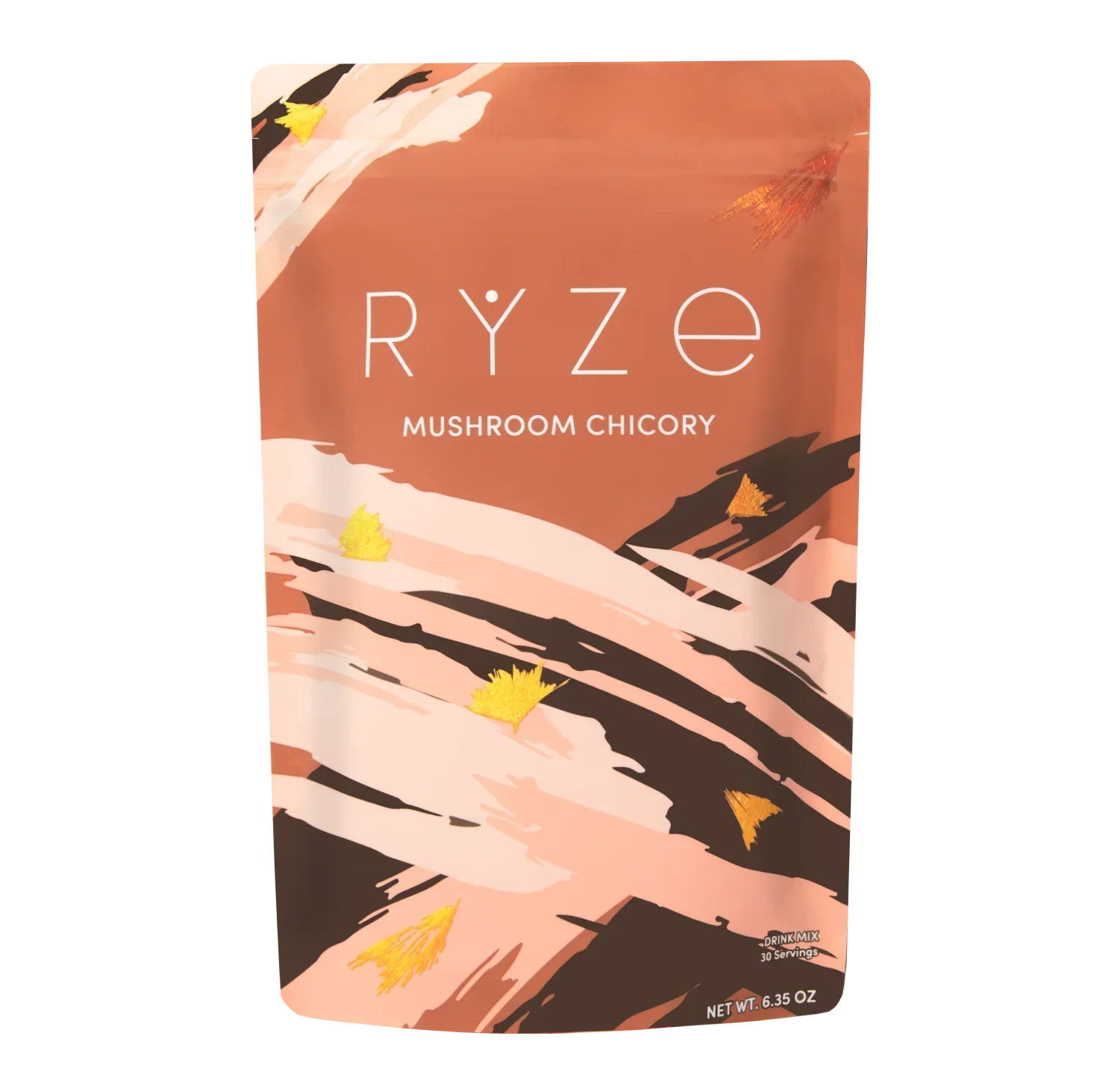RYZE Mushroom Chicory Coffee – Caffeine-Free Organic Coffee Alternative with 6 Adaptogenic Mushrooms – Keto-Friendly for Energy, Focus & Gut Health – 30 Servings