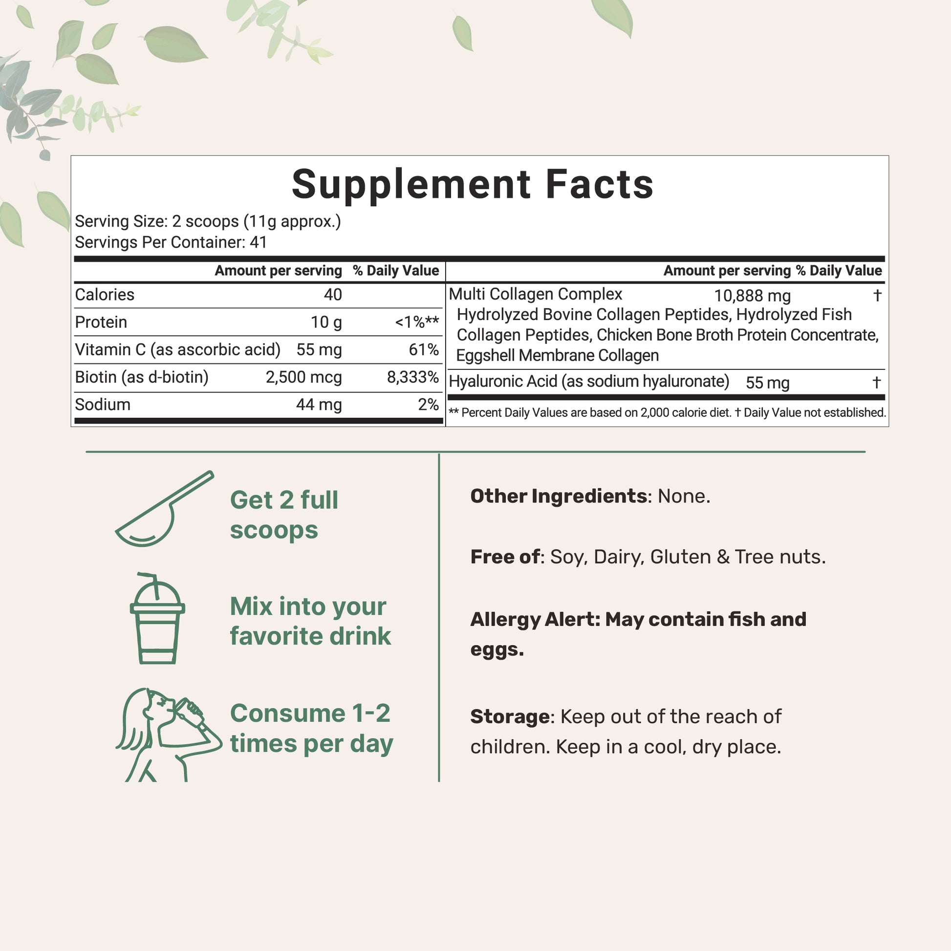 3-Pack Micro Ingredients Multi Collagen Peptides Powder (1lb Each)