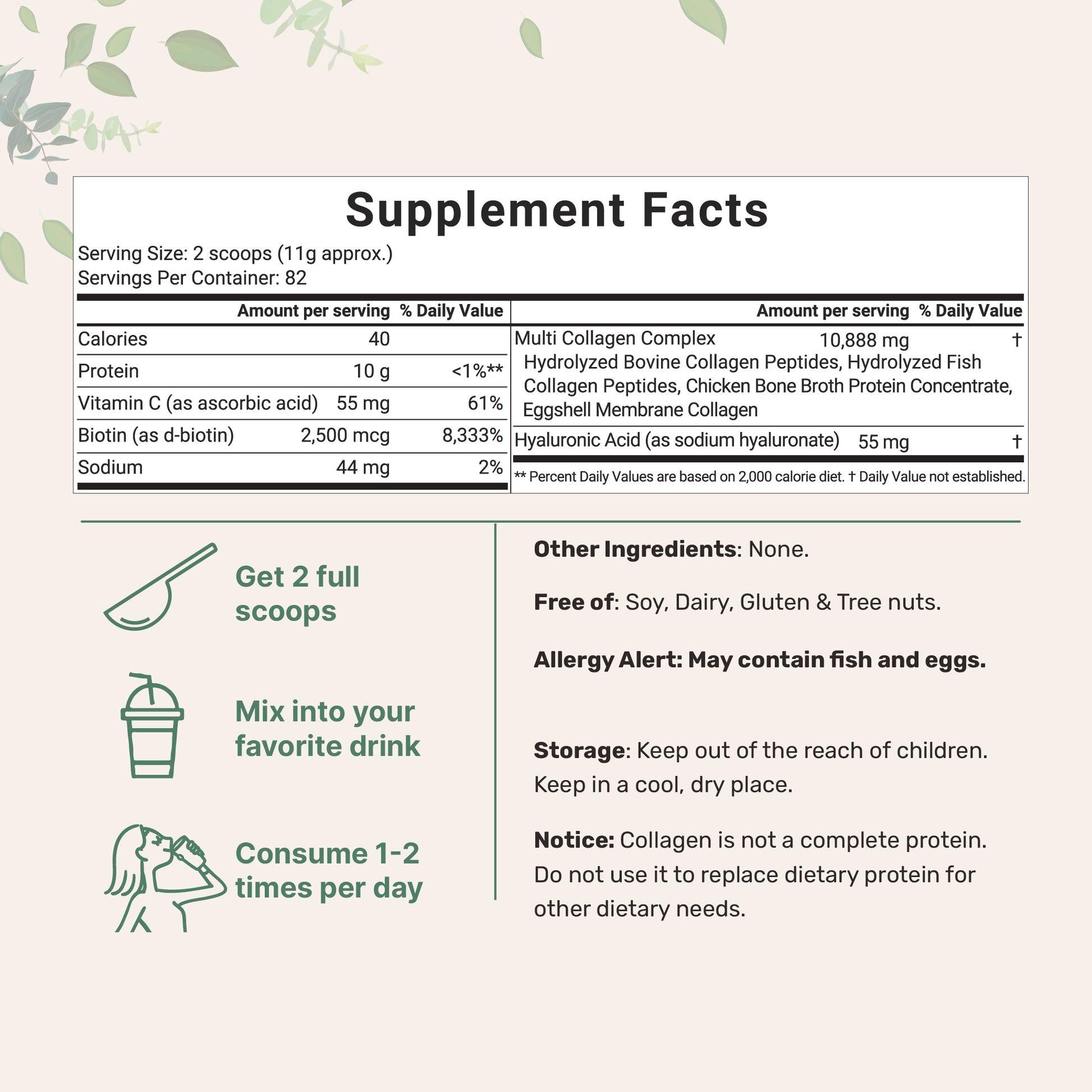 3-Pack Micro Ingredients Multi Collagen Peptides Powder (1lb Each)