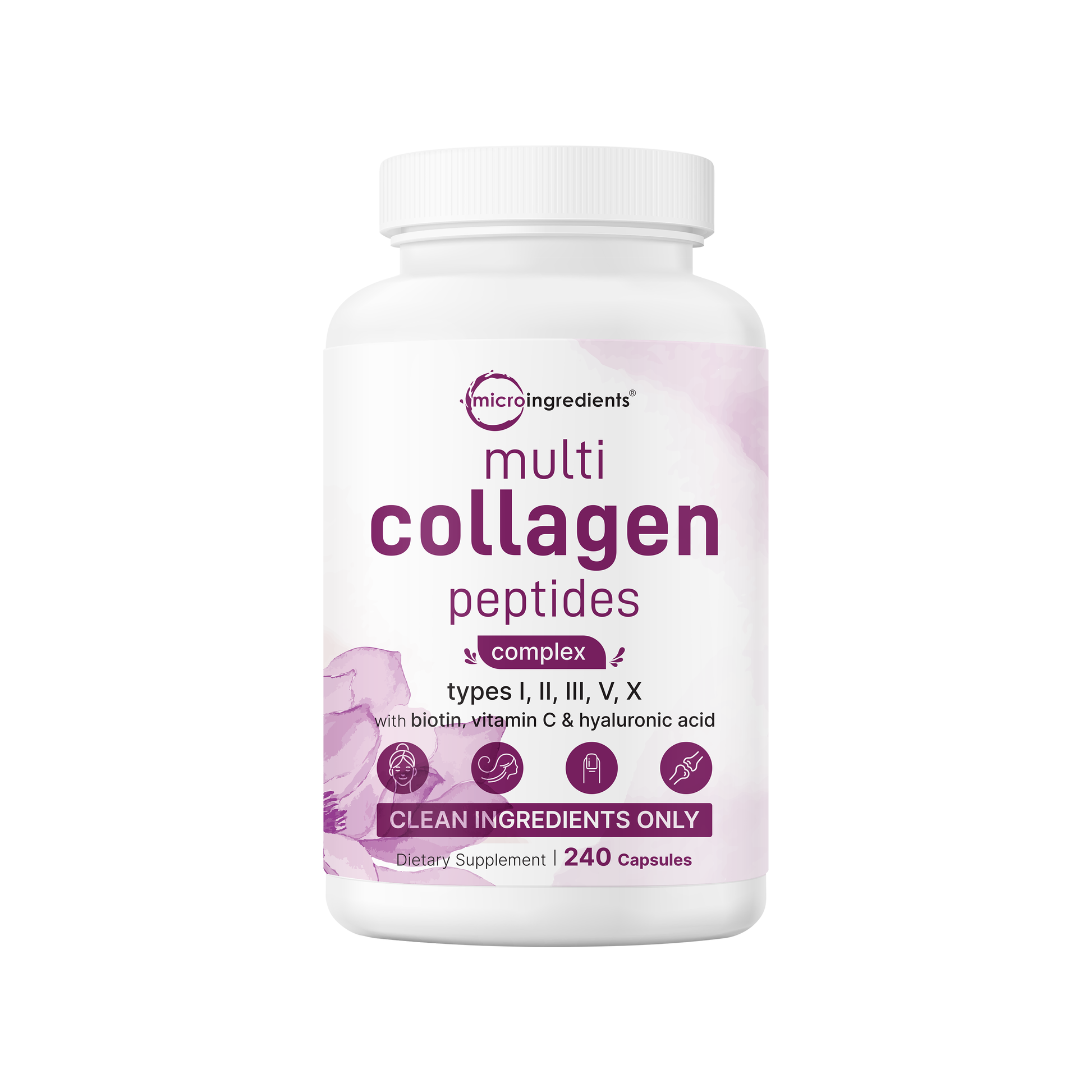 3-Pack Micro Ingredients Multi Collagen Complex (240 Capsules Each)