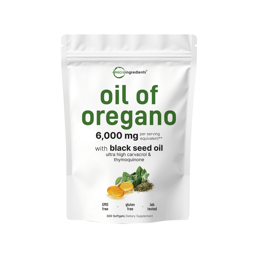 3-Pack of 300 Softgels Micro Ingredients Oregano Oil with Black Seed Oil