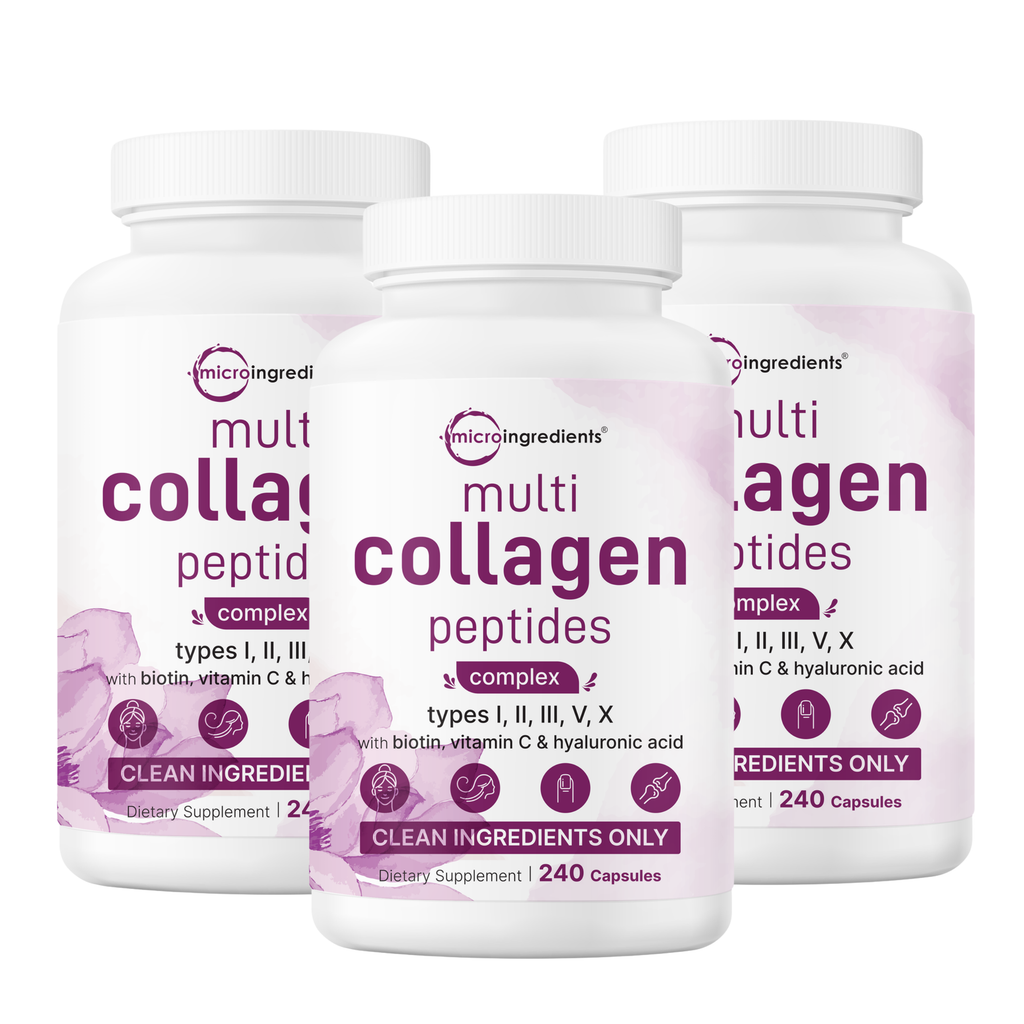 3-Pack Micro Ingredients Multi Collagen Complex (240 Capsules Each)