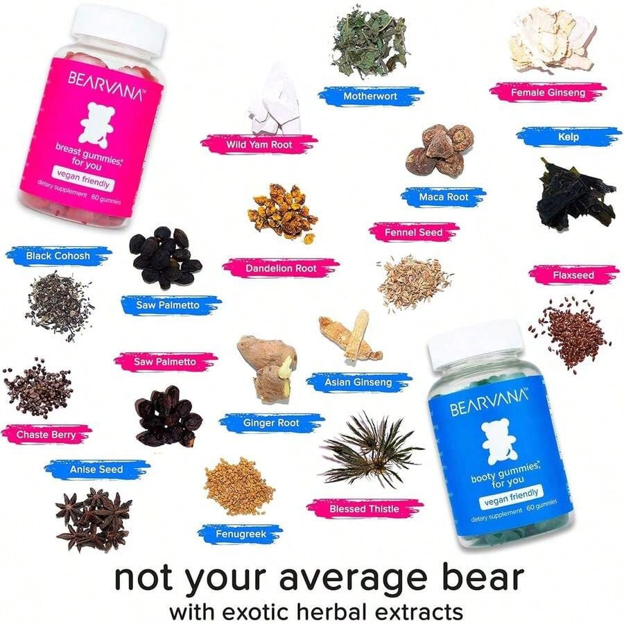 BEARVANA Berry Gummies For Women - All-In-One Nutrition | Herbal Boost Multivitamin With Daily Fitness Support | 2-Pack Value With Free Shipping