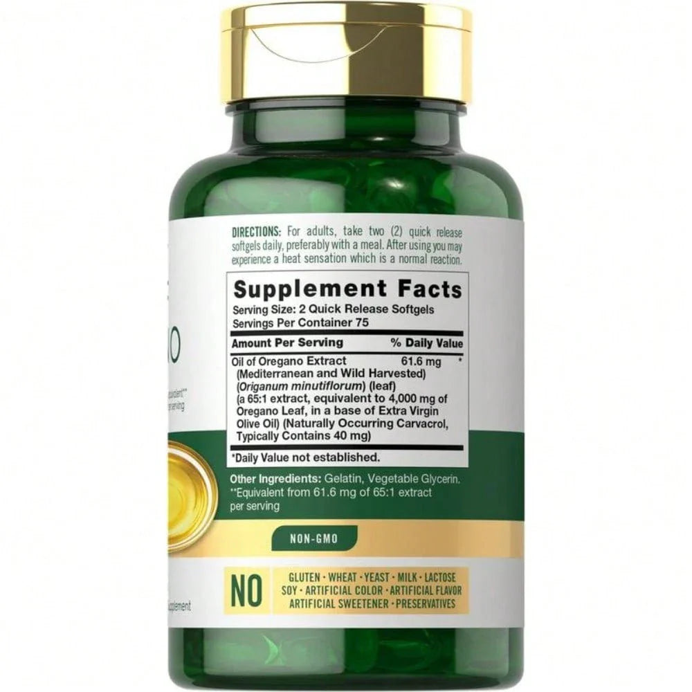 Carlyle Oregano Oil 4000mg Supplement | 150 Softgel Capsules | Contains Carvacrol | Non-GMO & Gluten Free Formula