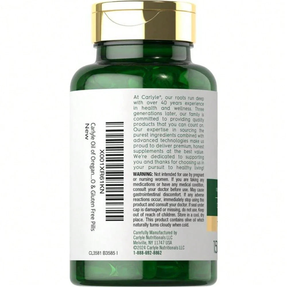 Carlyle Oregano Oil 4000mg Supplement | 150 Softgel Capsules | Contains Carvacrol | Non-GMO & Gluten Free Formula