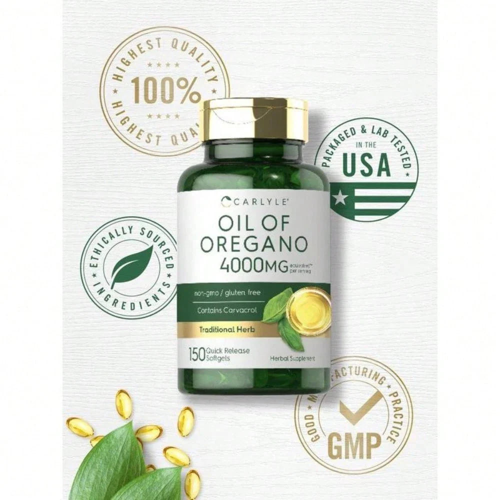Carlyle Oregano Oil 4000mg Supplement | 150 Softgel Capsules | Contains Carvacrol | Non-GMO & Gluten Free Formula