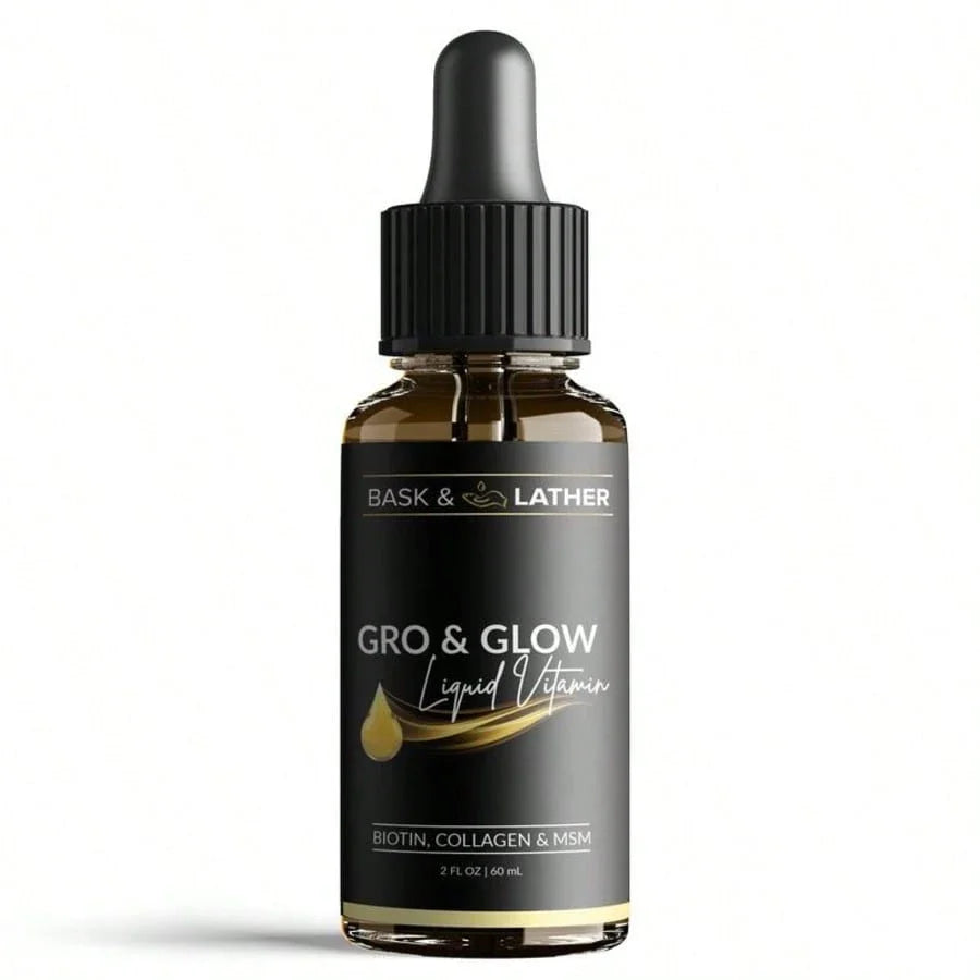 Gro & Glow Liquid Vitamins For Hair, Nails & Skin- With Biotin, Collagen And MSM