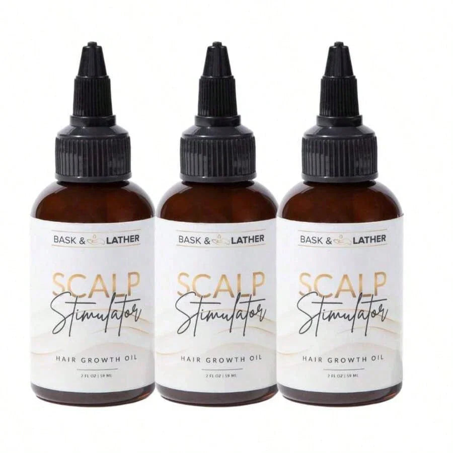 BASK AND LATHER Scalp Stimulator - Lightweight Rosemary & Mint Blend For Thicker, Fuller Hair, Alopecia Support & Hair Regrowth