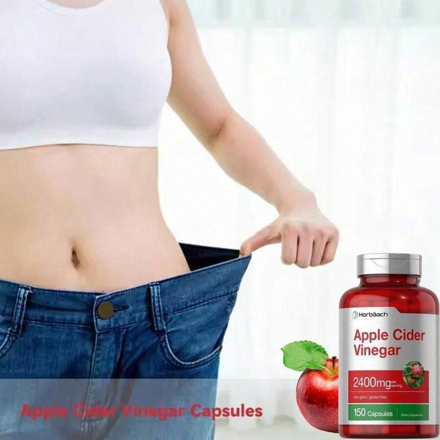Horbaach Apple Cider Vinegar Capsules | 2400mg Per Serving | Non-GMO, Gluten-Free | 150 Capsules | Dietary Supplement
