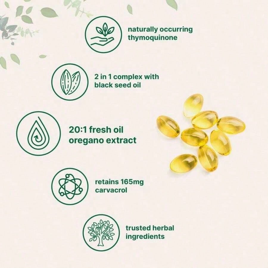 MicroIngredients Oregano Oil With Black Seed Oil 3 Pack | Natural Daily Wellness Supplement, Immune Boost, Digestive Support, Vegan