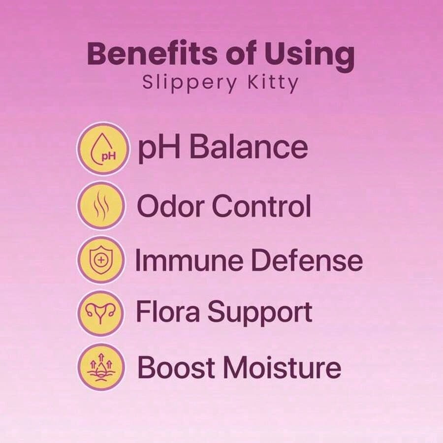 Kitty Queen Slippery Kitty Feminine Probiotic + Moisture Gummies | Pineapple Flavor | 30 Gummies (60 Servings) | With Slippery Elm | Supports PH Balance, Odor Control & Vaginal Moisture | Dietary Supplement