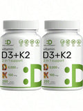 Vitamin D3 5000 I.U + K2 100mcg 2-Pack | Immune & Bone Support For Mom