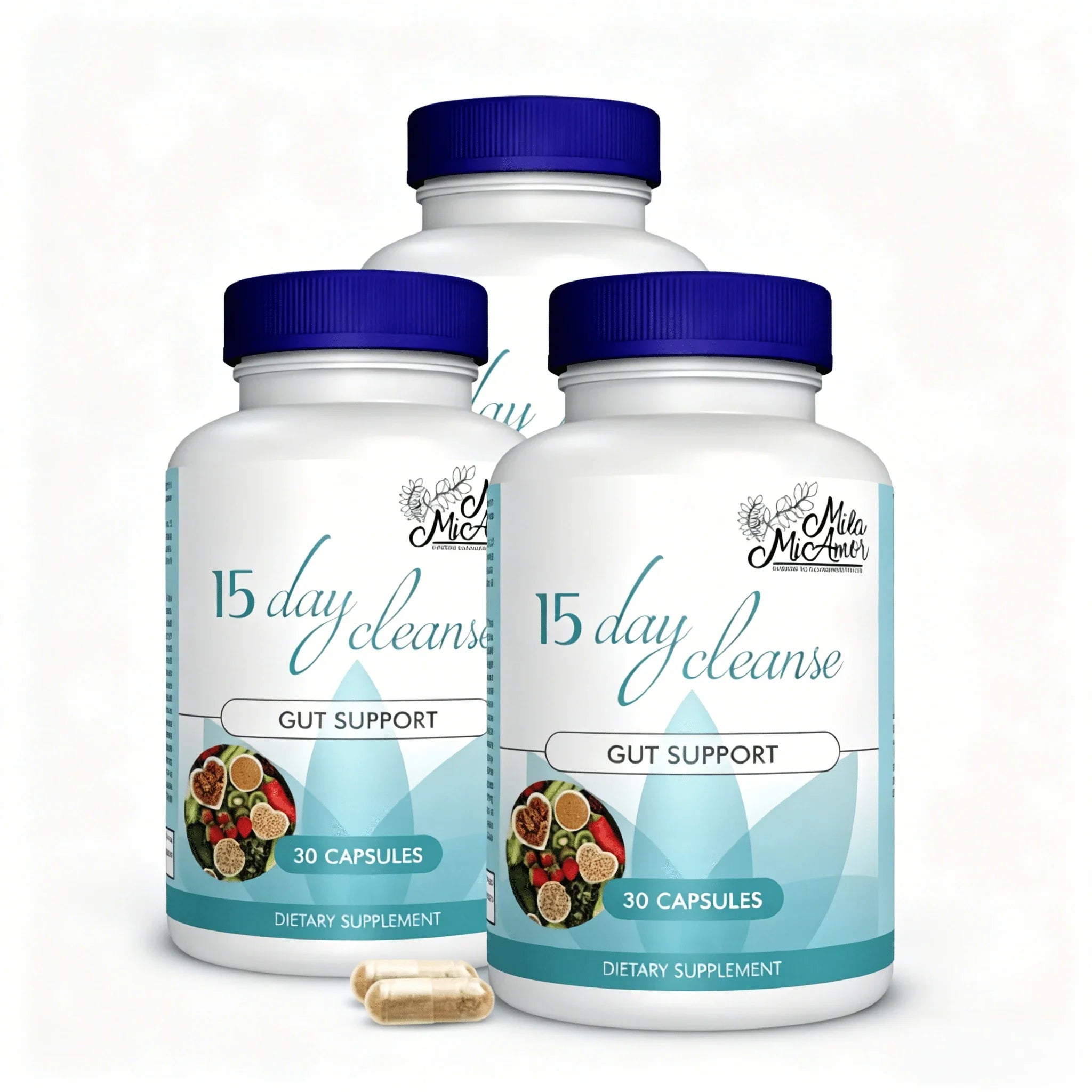 Weight Loss Products 15 Day Cleanse Gut And Colon Support | Caffeine Free | Advanced Formula With Cascara Sagrada, & Psyllium Husk | 1 Bottle Of 30 Capsules