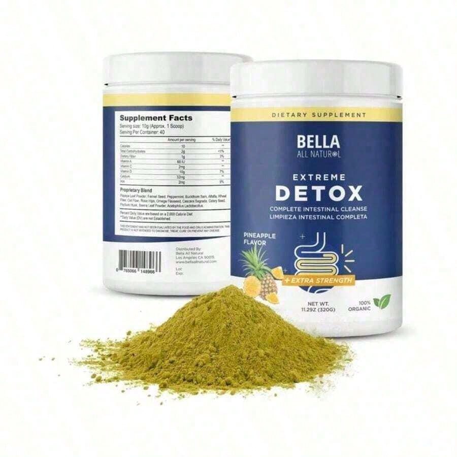 Bella Pineapple Colon Cleanse – High Fiber Detox Powder For Digestive Health & Gut Support| 400g| 40 Servings