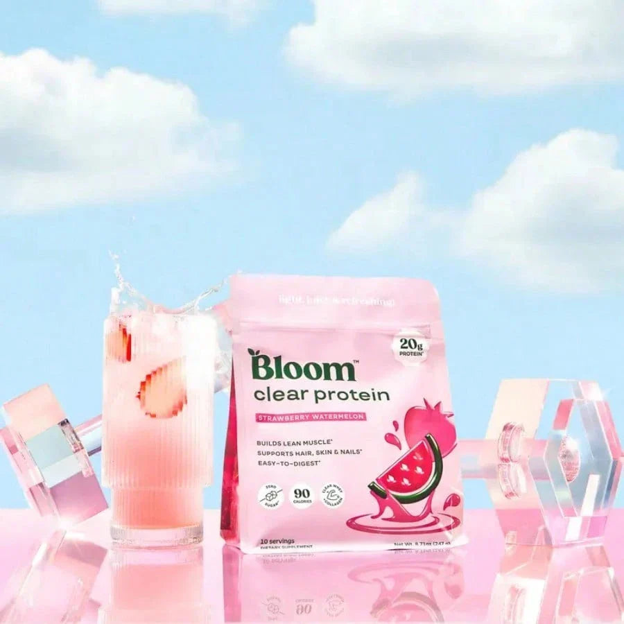 Bloom Nutrition Clear Protein | Clear Whey & Collagen Blend, 20g Protein, Low Calorie Fruity Protein Drink For Women