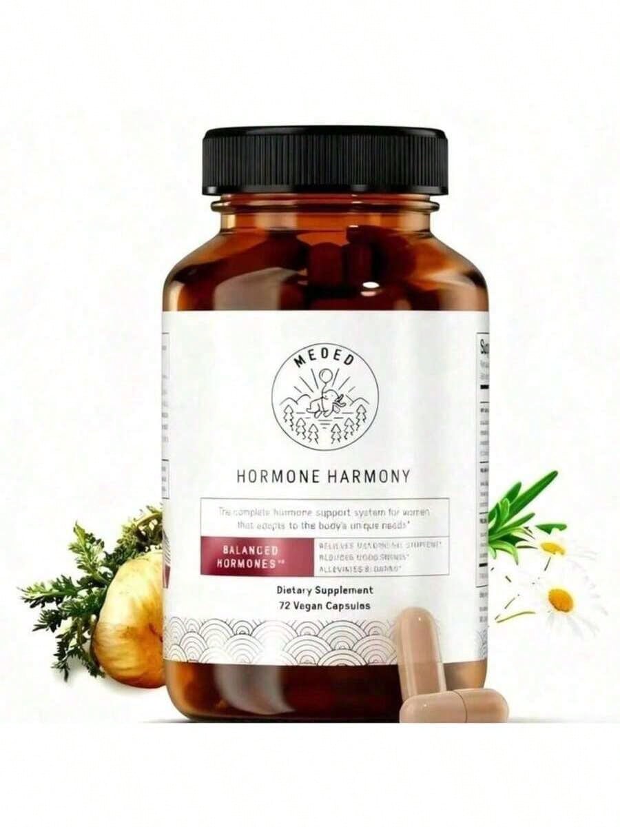 Hormone Harmony - Natural Blend For Mood & Comfort, Drug-Free Support For Menopause Symptoms, 72 Vegan Capsules Healthcare Fitness