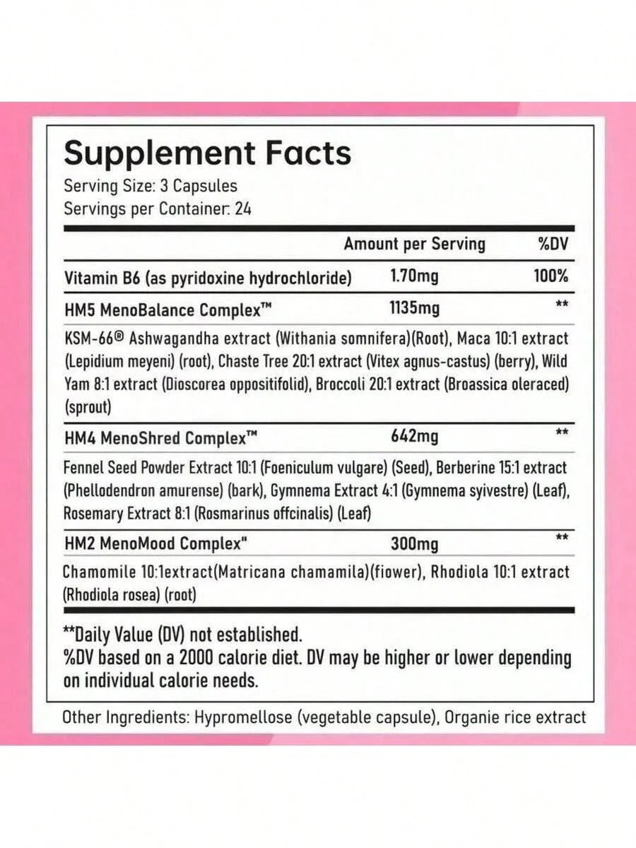 Hormone Harmony - Natural Blend For Mood & Comfort, Drug-Free Support For Menopause Symptoms, 72 Vegan Capsules Healthcare Fitness