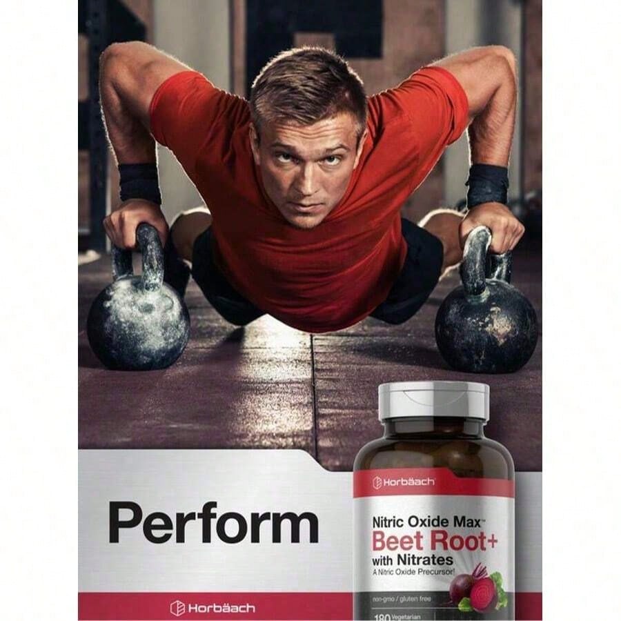 Horbäach Nitric Oxide Beet Root Capsules | 180 Count | With Nitrates And Precursor | For Men And Women | Vegetarian, Non-GMO, Gluten Free Supplement[Free Shipping ](2026 Latest Version)