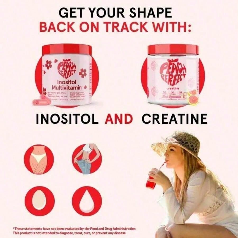 Inositol Powder Multivitamin, Pink Lemonade Flavor – 4g Myo & D-Chiro Inositol, DIM, Zinc, Magnesium Glycinate, Vitamin D3 – Supports Women's Health, Cycle, Energy[Free Shipping ]