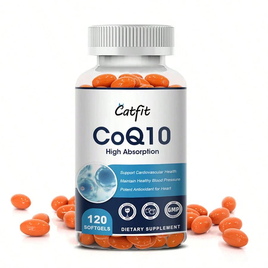 CATFIT CoQ-10 Capsules High Absorption | Coenzyme Q10 Support Heart Healthy Antioxidant - Vegetarian 120CT