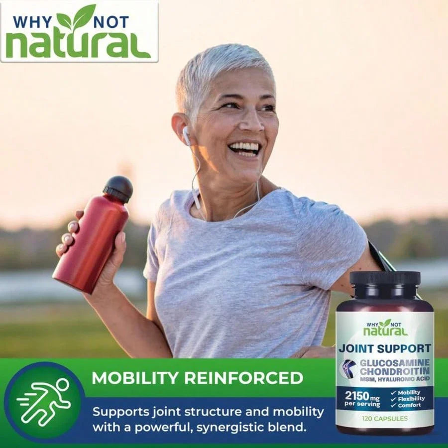 Glucosamine Chondroitin Joint Support 2 Pack, Mobility & Flexibility Capsules With MSM & Hyaluronic Acid, 240 Count Total