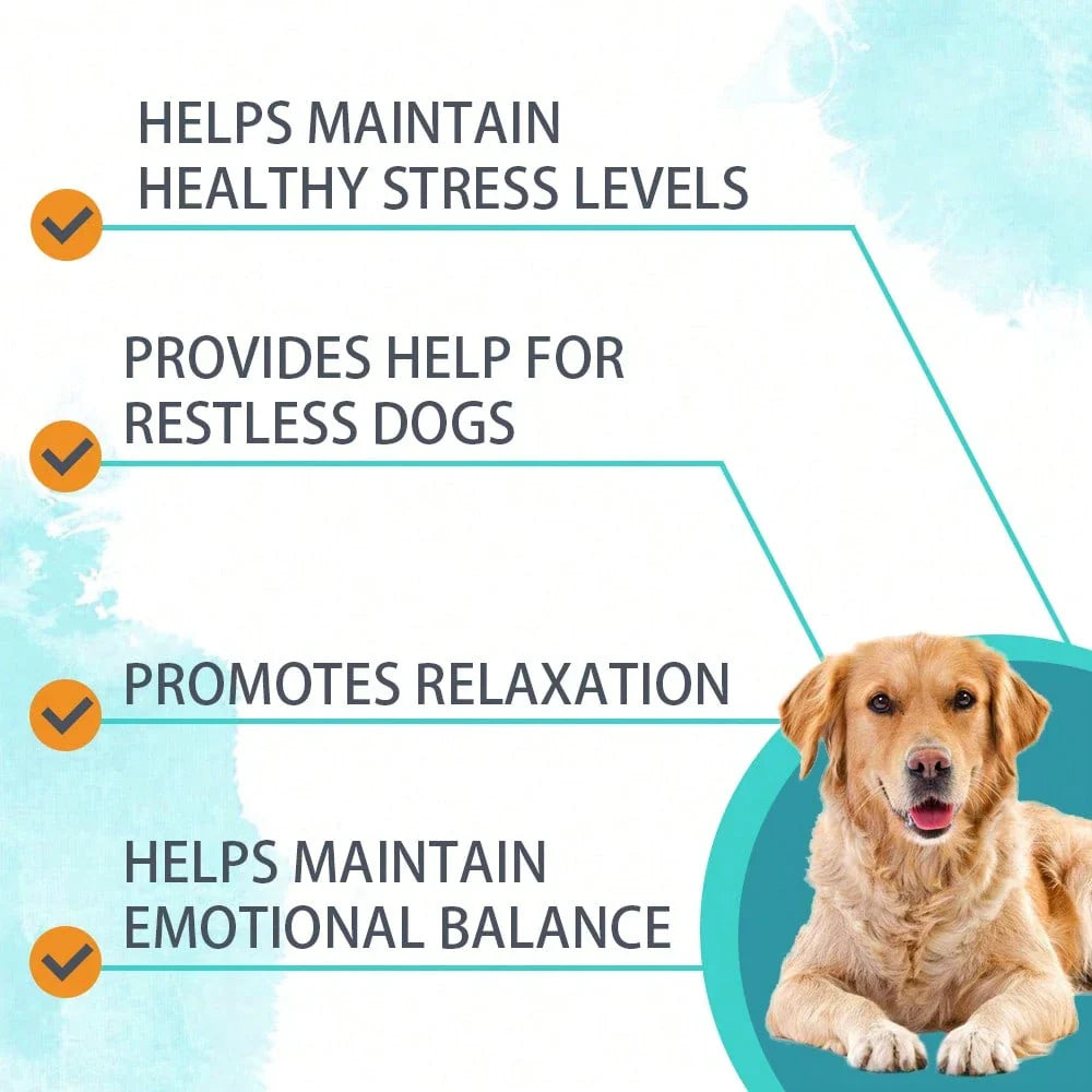 Calming Supplement Chews For Dogs Anxiety Relief - With Melatonin, ,Chamomile & L-Tryptophan - Stress Relief For Thunderstorms - Vet-Recommended Formula 120Ct(Beef)