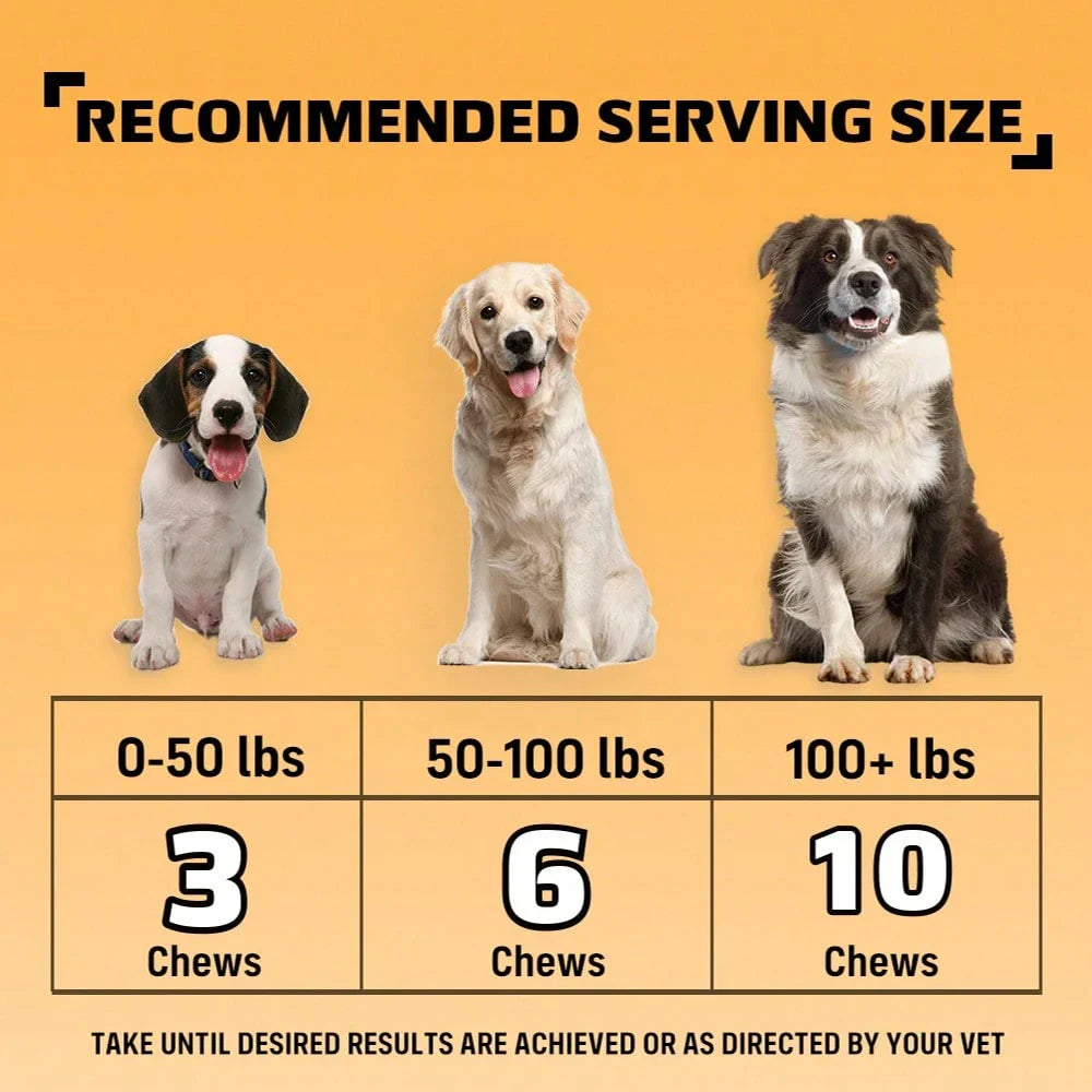 Dog Anti-Allergy & Itching Supplement Food - Omega-3 & Colostrum Strong Barrier , VC + Zinc Anti-Itch Repair, 90 Soft Chews For Dogs Of All Stages