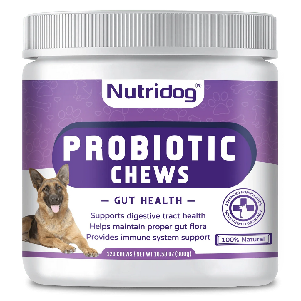 Probiotics For Dogs Chews, Duck Flavor - Supports Gut Health, Digestive Balance & Seasonal Allergy Relief & Itchy Skin Relief - Prebiotic & Probiotic Soft Chews(120 Count) (Duck)