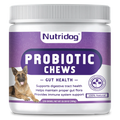Probiotics For Dogs Chews, Duck Flavor - Supports Gut Health, Digestive Balance & Seasonal Allergy Relief & Itchy Skin Relief - Prebiotic & Probiotic Soft Chews(120 Count) (Duck)