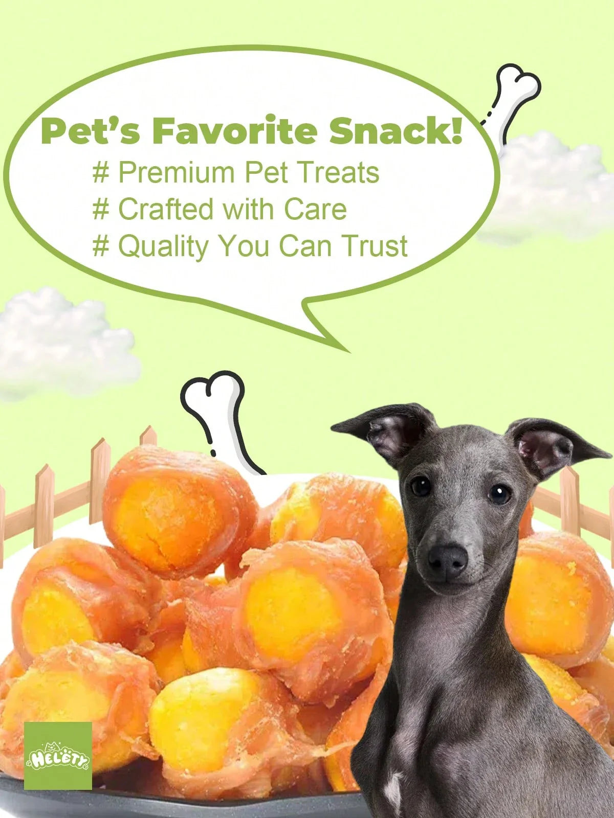 helety 200g/500g/1000gDog Snacks, Chicken And Duck Meat Rolls, Egg Yolk Dog Teeth Grinding Snacks, Teeth Cleaning Snacks, Interactive Pet Snacks