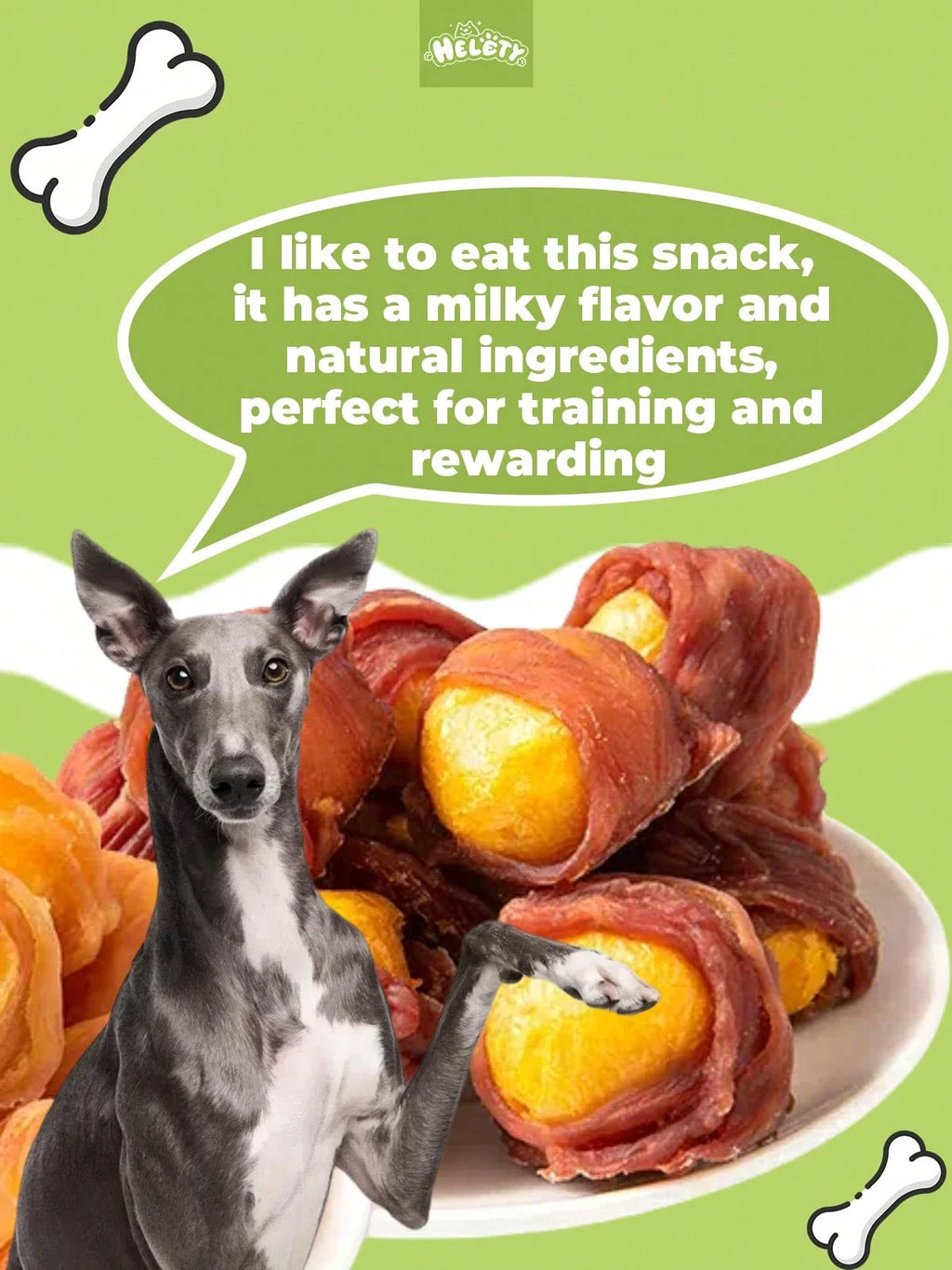 helety 200g/500g/1000gDog Snacks, Chicken And Duck Meat Rolls, Egg Yolk Dog Teeth Grinding Snacks, Teeth Cleaning Snacks, Interactive Pet Snacks