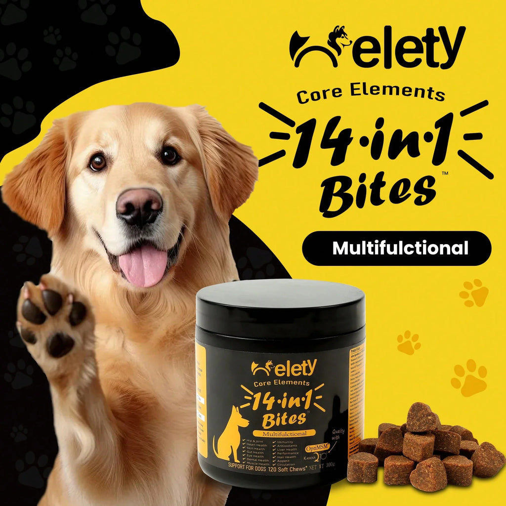 helety Pet 8-In-1 Complex Vitamin, 14 In-1 Multi-Element Phospholipid Formula Dog Vitamin