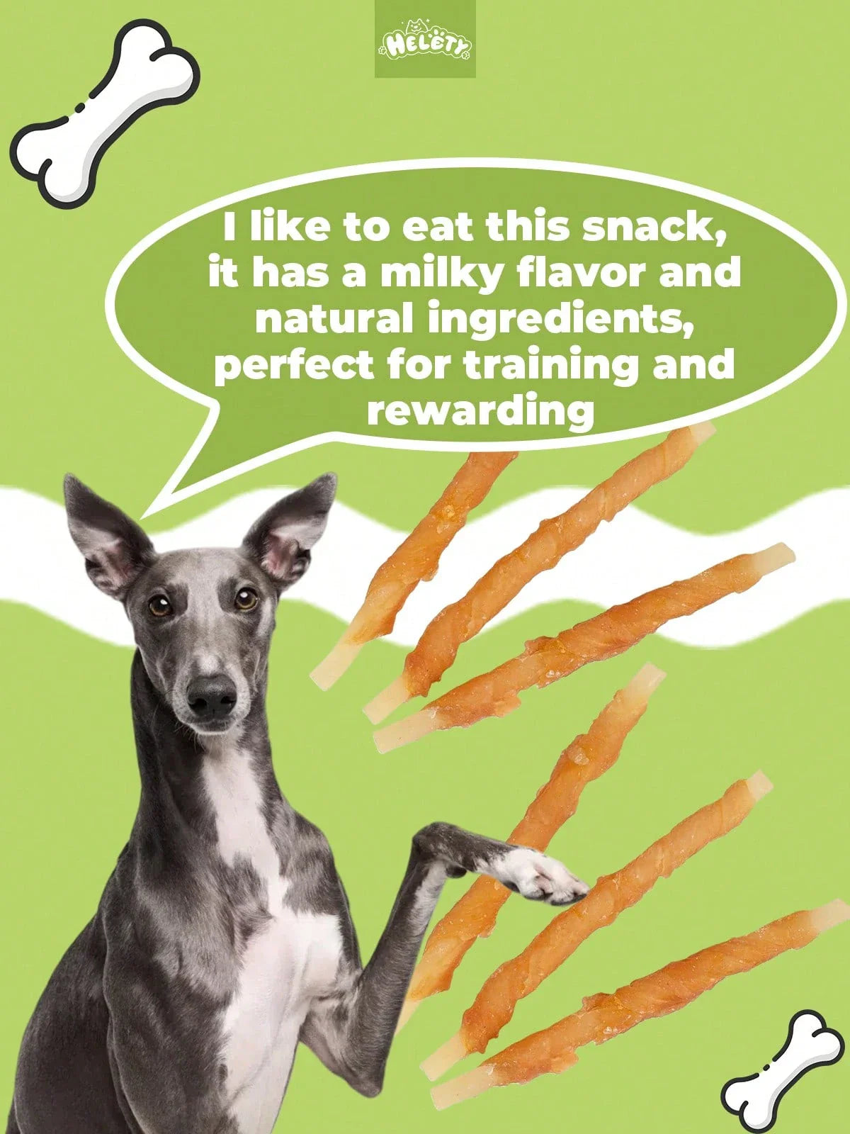 helety Pet Snacks-Chicken Or Duck Cowhide Grinding Stick