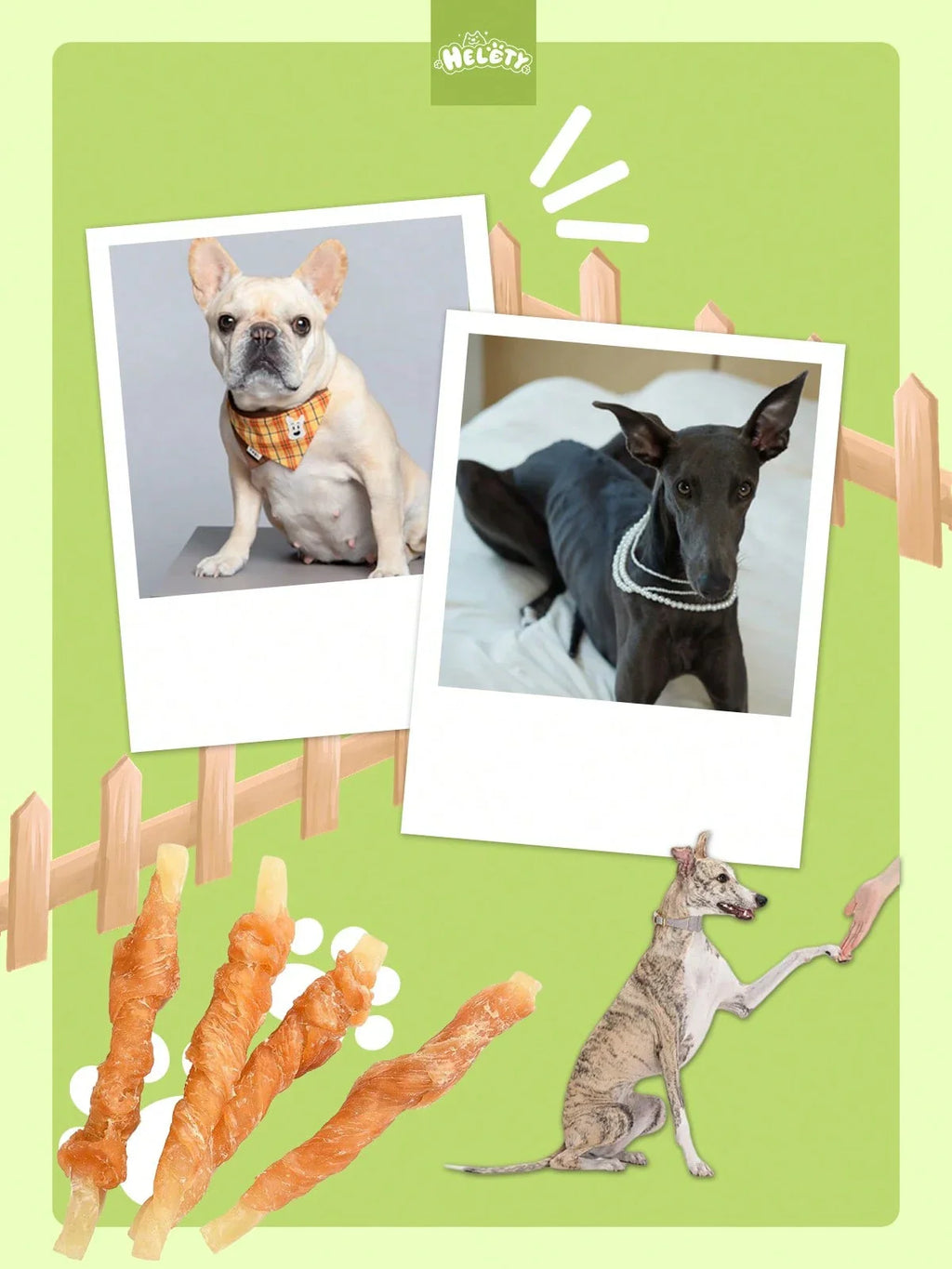 helety Pet Snacks-Chicken Or Duck Cowhide Grinding Stick