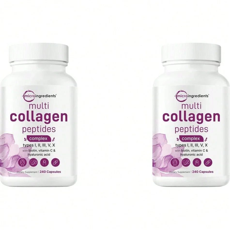 Collagen Supplement,Multi Collagen Pills For Women & Men, 240 Capsules | Type I,Ii, III, V, X - Hydrolyzed Collagen Peptides With Biotin, Hyaluronic Acid & Vitamin C | Hair, Skin, Nail & Joint Support