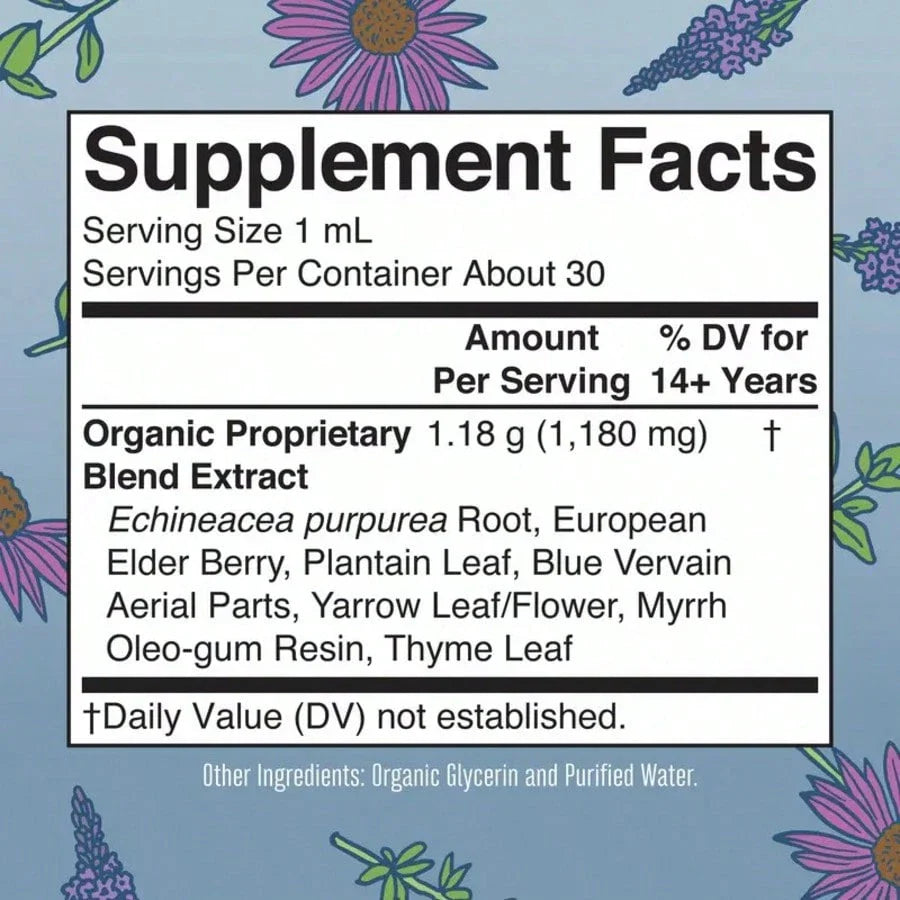 MaryRuths Lymphatic Support Herbal Blend Liquid Drops - USDA Organic - Echinacea & Elderberry - Blue Vervain - Vegan - 30 Servings For Women, For Men, Dietary Supplement