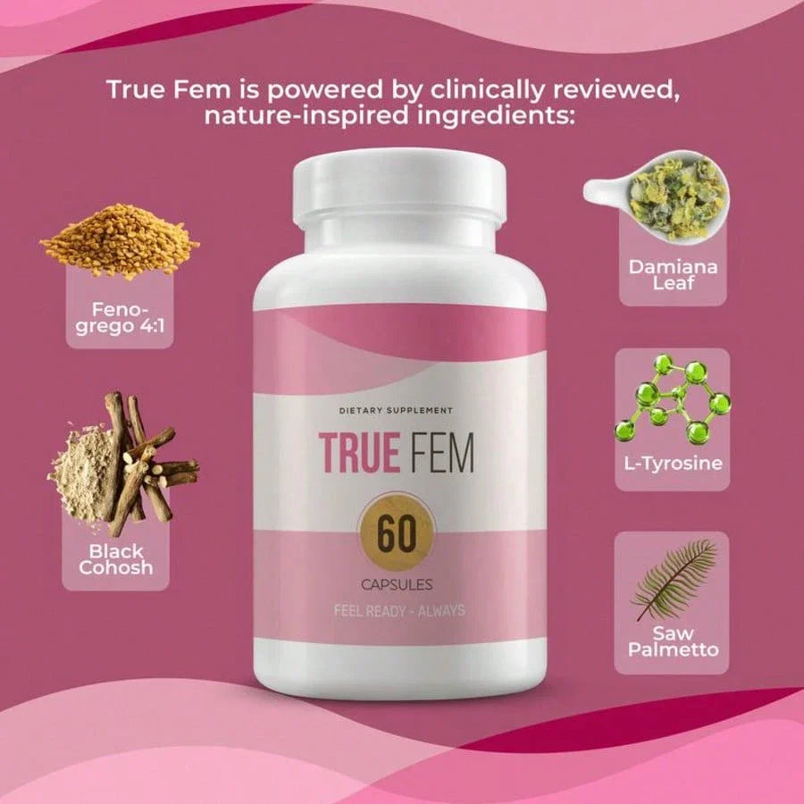 True Fem – 100% Natural – 13-In-1 With Saw Palmetto & Fenugreek – Vegan, Non-GMO – Botanical Blend For Women's Daily Balance & Wellness Healthcare Supplement, Free Shipping, For Women, Foe Her
