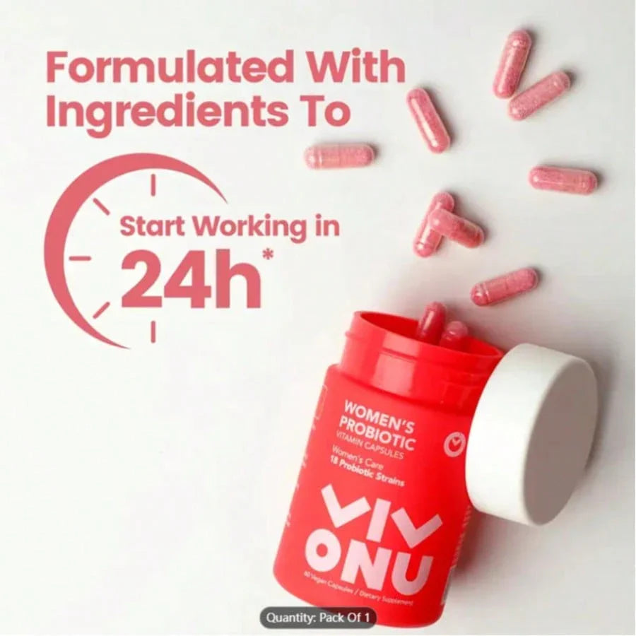 Vivonu Women's Probiotic Supports Women's Health (60 Capsules/1 Packet) For Women, Daily Care, Probióticos Originales