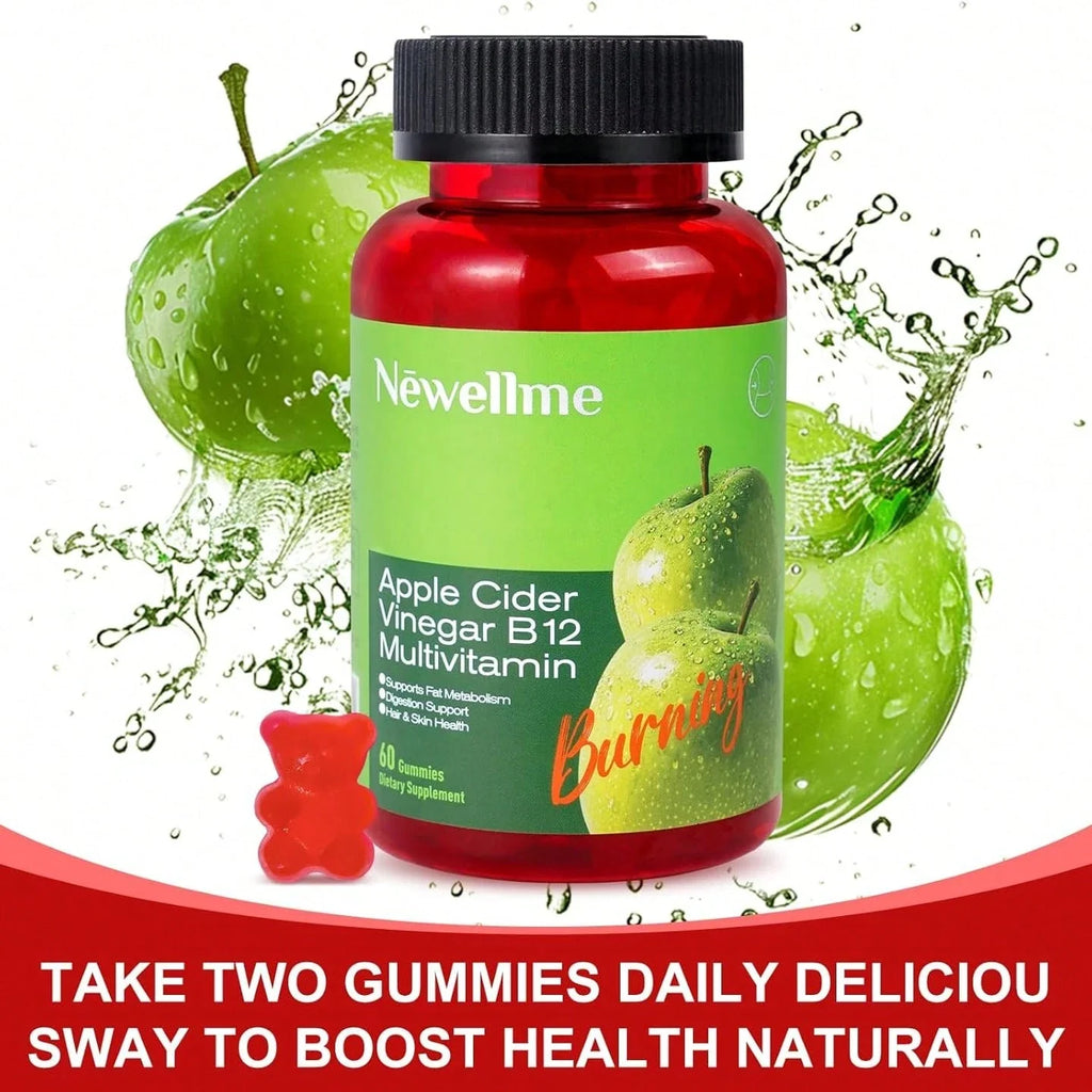 Apple Cider Vinegar Gummies Formulated To Support Normal Energy Levels & Gut Health - Supports Digestion, Detox & Cleansing - ACV Gummies W/VIT B12 Dietary Edible Fitness, Probióticos Originales, Weight Loss Products, Gummies For Women