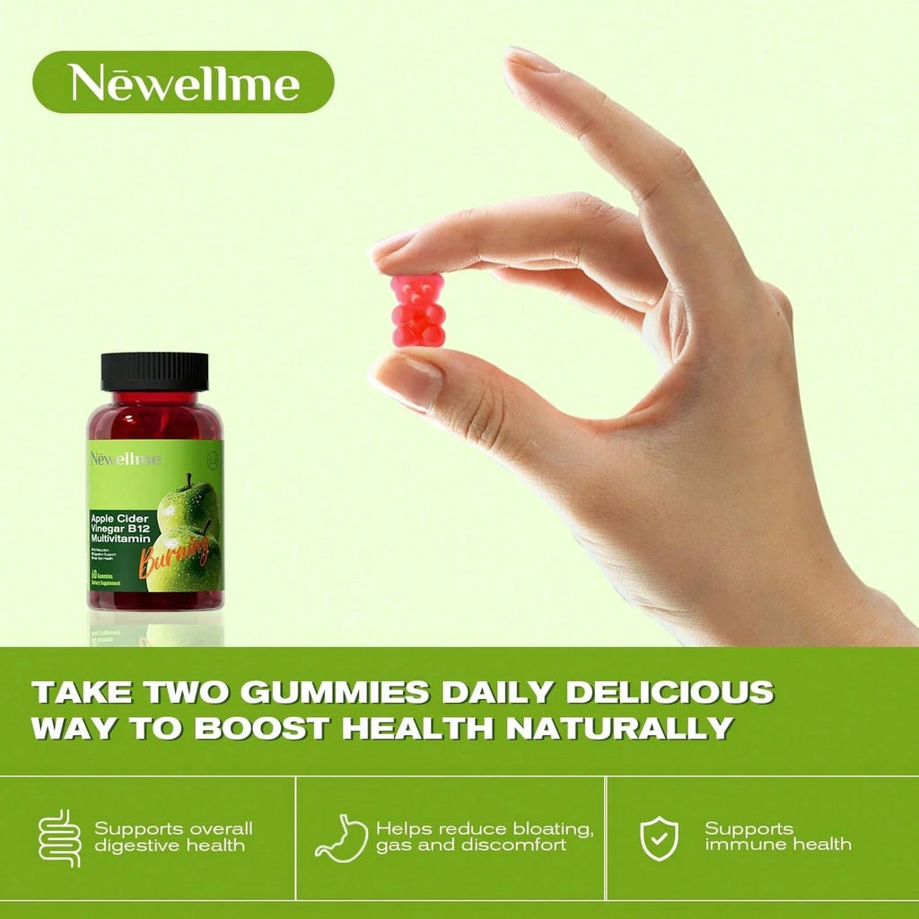 Apple Cider Vinegar Gummies Formulated To Support Normal Energy Levels & Gut Health - Supports Digestion, Detox & Cleansing - ACV Gummies W/VIT B12 Dietary Edible Fitness, Probióticos Originales, Weight Loss Products, Gummies For Women