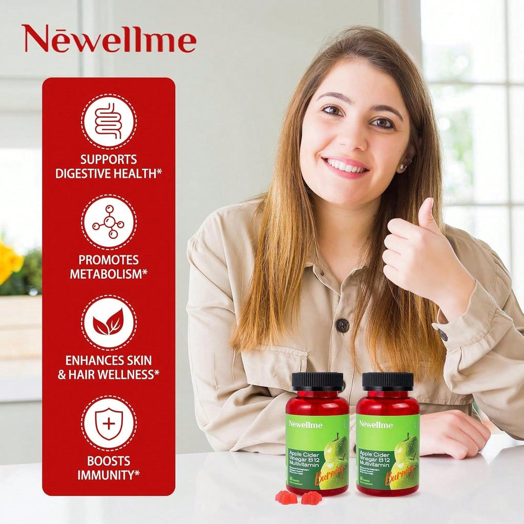 Apple Cider Vinegar Gummies Formulated To Support Normal Energy Levels & Gut Health - Supports Digestion, Detox & Cleansing - ACV Gummies W/VIT B12 Dietary Edible Fitness, Probióticos Originales, Weight Loss Products, Gummies For Women