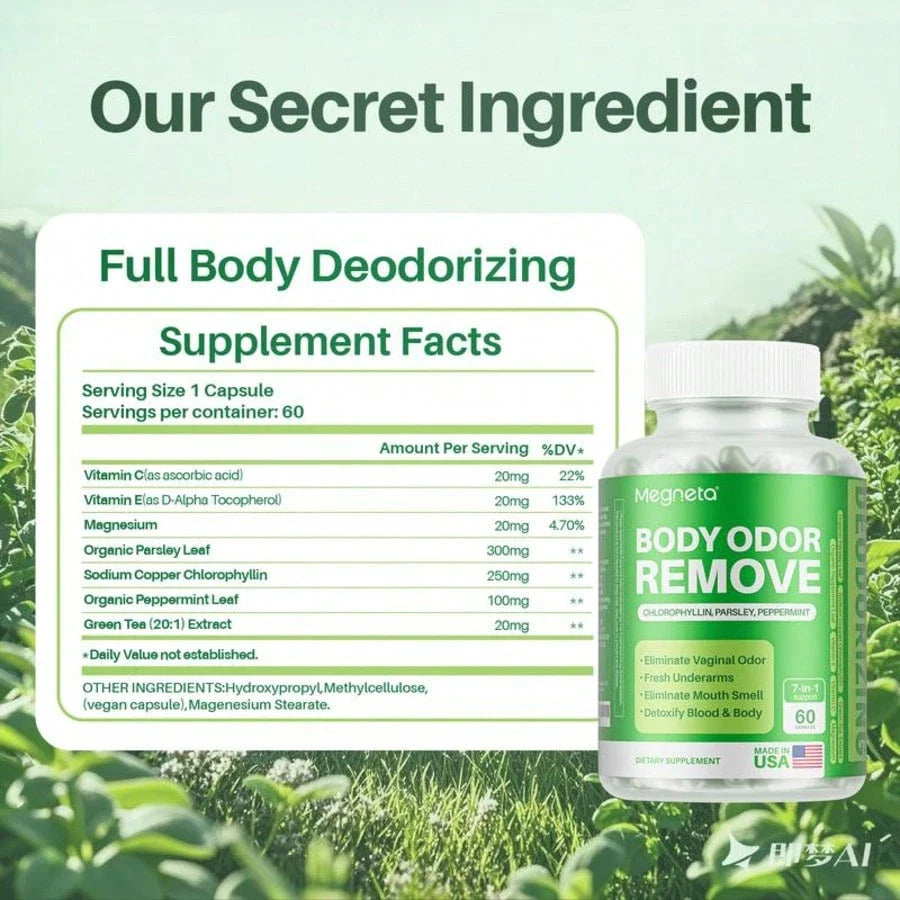 Body Odor Remove,7 In 1 Support,60 Capsules