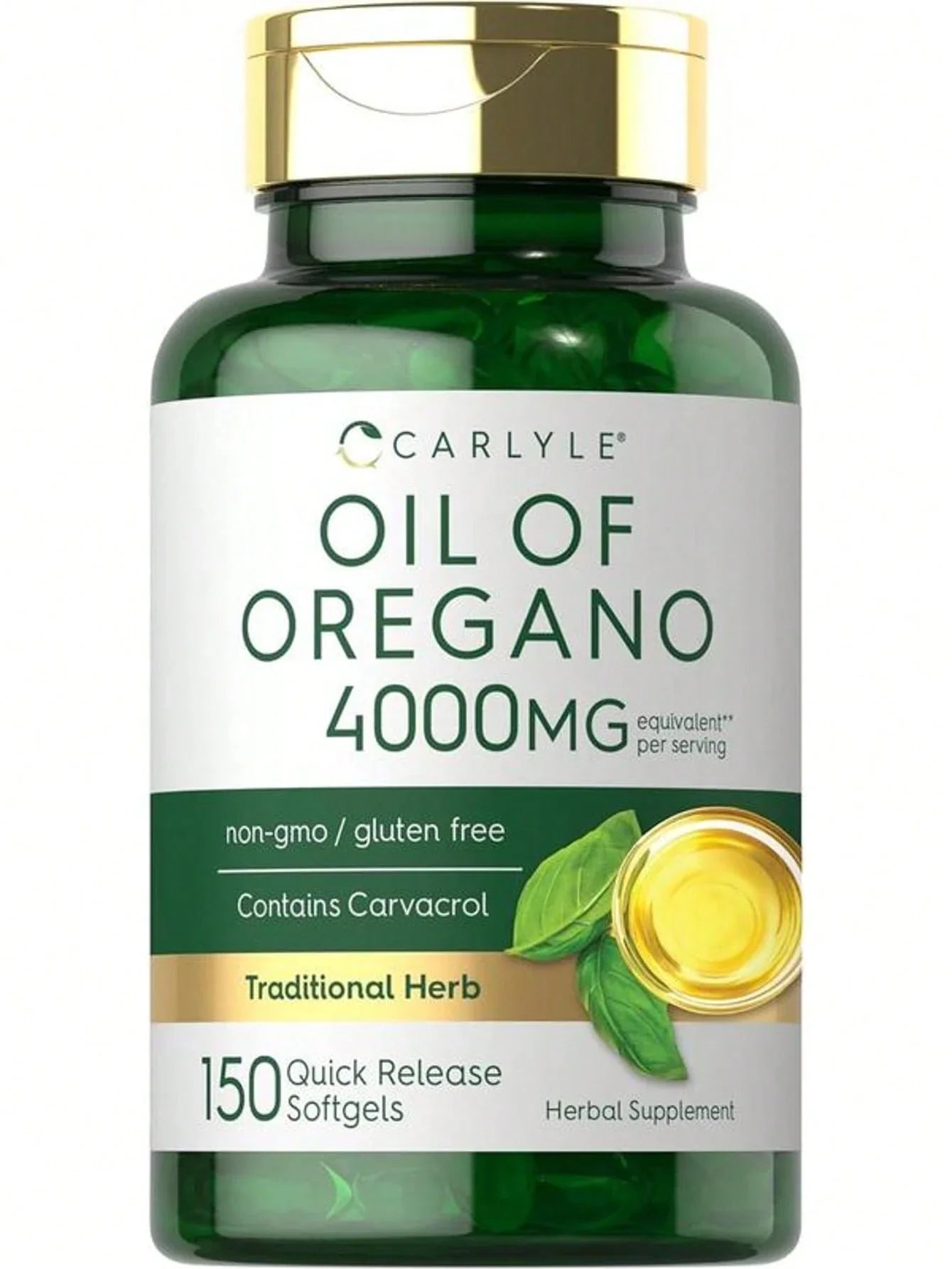 Carlyle Oregano Oil 4000mg Supplement | 150 Softgel Capsules | Contains Carvacrol | Non-GMO & Gluten Free Formula  Healthy Care