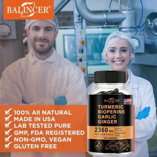 2600 Mg Turmeric Supplement - Include Bioperine Black Pepper Extract - Immune System Support, 120 Softgels