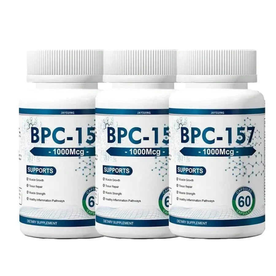 BPC-157 1000mcg Peptide Formula - Enhanced Muscle Growth + Post-Workout Recovery Supplement - Gluten-Free, Vegan Friendly, 60 Capsules