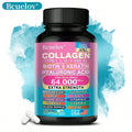 Collagen Supplement Types I/ III/ V & X - With Biotin & Keratin Hyaluronic Acid - Supports Skin, Nails & Hair - 120 Capsules