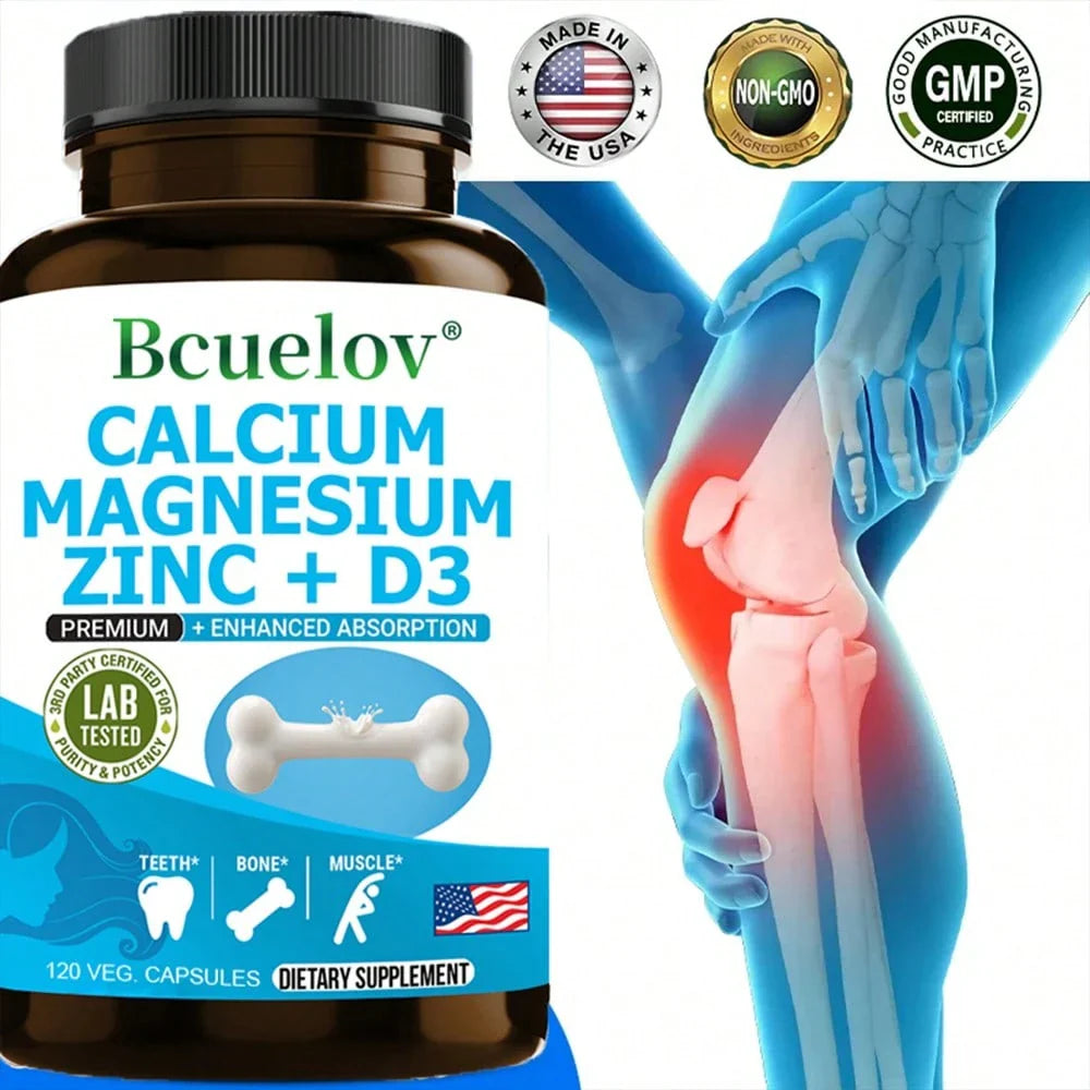 120 Capsules - With Calcium, Magnesium & Zinc, Support Energy Levels